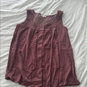 Maurices Lace Yoke Button-Front Camisole in Mauve women's small